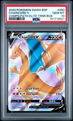 2020 POKEMON SWSH BSP CHARIZARD V CHAMPIONS PATH ELITE TRAINER BOX #50 PSA 10 - Image 1