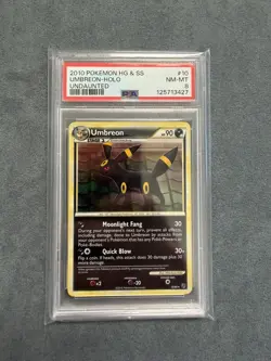 Pokemon: Umbreon #10/90 HG & SS Undaunted 2010 Holo Rare Vintage - PSA 8 - Image 1