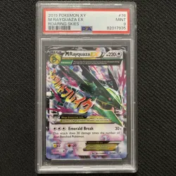 2015 Pokemon XY M Raquaza EX Roaring Skies #76 PSA 9 Mint Full Art - Image 1