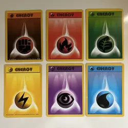 Pokemon TCG Vintage Energy Base Set Lot - Energy Set Of 6 WOTC - Image 1