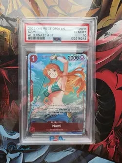One Piece CCG Nami Romance Dawn Alternate Art Pre Errata OP01-016 1st PSA 10 - Image 1
