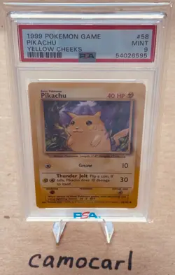 Pokemon Game Base Set Unlimited Pikachu Yellow Cheeks 58/102 PSA 9 MINT 1999 - Image 3