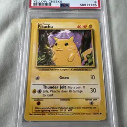 Pikachu Yellow Cheeks 1999 WOTC Pokemon Card 58/102 Base Set PSA Grade NM Mint 8 - Image 3