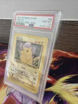 1999 Pokemon Base Set Pikachu Card 58/102 Unlimited Yellow Cheeks, PSA 10 - Image 3