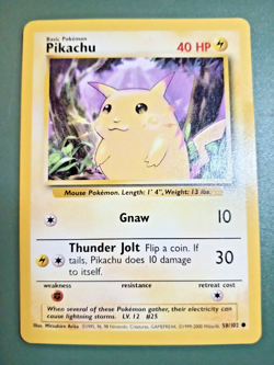 Pokemon Card Pikachu 1999 Base Set 58/102 Yellow Cheeks Mint Vintage Rare - Image 1