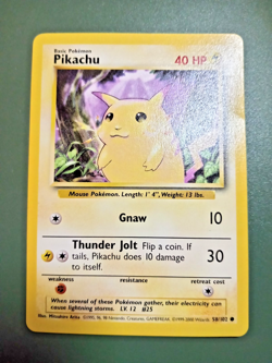 Pokemon Card Pikachu 1999 Base Set 58/102 Yellow Cheeks Mint Vintage Rare - Image 3