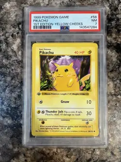 Pokemon Base Set 1st Edition Pikachu Yellow Cheeks (1999) NM, 58/102 - Image 1