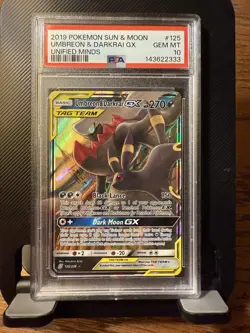 Pokemon Umbreon & Darkrai GX 125/236 Unified Minds Ultra Rare Holo PSA 10 2019 - Image 1