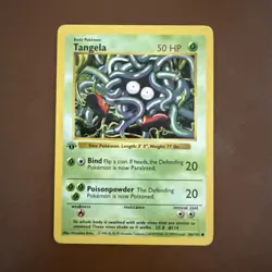LP!! Pokemon TCG Base Set 1st edition Shadowless Tangela #66/102 NM/LP - Image 1