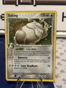 Slaking Pokemon TCG 15/107 Holo Rare EX Deoxys Heavy Play - Image 1