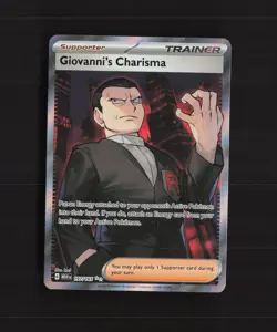 Giovanni's Charisma 197/165 Scarlet & Violet 151 Full Art Rare Pokemon Card LP - Image 1