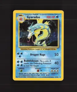 Gyarados 6/102 WOTC Base Set Holo Rare Pokemon Card MP - Image 1