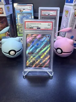 PSA 9 Pokemon TCG Mew EX Full Art Shiny Rare Holo Card 216/091 Paldean Fates - Image 1