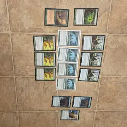 Magic: The Gathering ELD 15x Green Cards Syr Faren Lone Wolf English - Image 1