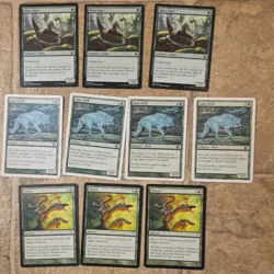 Magic: The Gathering ELD 15x Green Cards Syr Faren Lone Wolf English - Image 3