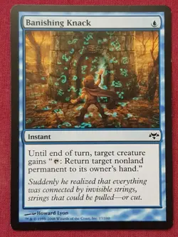 Magic The Gathering EVENTIDE BANISHING KNACK blue card MTG - Image 1