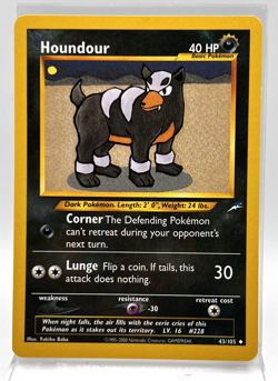Houndour 43/105 Pokemon Card 2000 Neo Destiny LP - Image 1