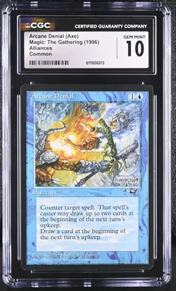 ARCANE DENIAL (Axe) Alliances CGC 10 MTG [Nostalgium] - Image 1