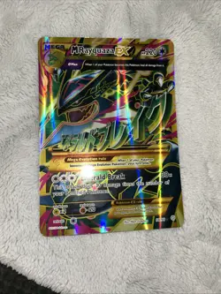 Jumbo Pokemon M Rayquaza EX Full Art Holo Ultra Rare 98/98 XY Ancient Origins - Image 1