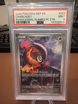 2025 POKEMON MEP EN-ME BLACK STAR PROMO #022 CHARCADET PSA 9 - Image 1
