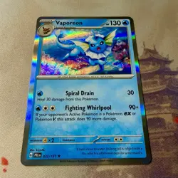 Vaporeon 022/131 Sv: Prismatic Evolutions Holo Rare Pokemon Card NM - Image 4