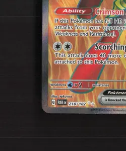 Armarouge ex 218/182 Paradox Rift Full Art Ultra Rare Holo Pokemon Card NM - Image 5