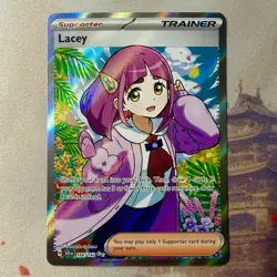 Lacey 166/142 Stellar Crown Full Art Ultra Rare Holo Pokemon Card NM - Image 1