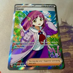 Lacey 166/142 Stellar Crown Full Art Ultra Rare Holo Pokemon Card NM - Image 4