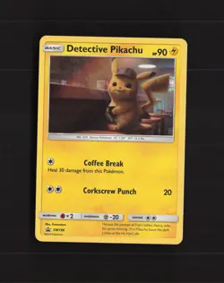 Detective Pikachu SM190 Sun & Moon Black Star Promo Holo Pokemon Card LP+ - Image 1