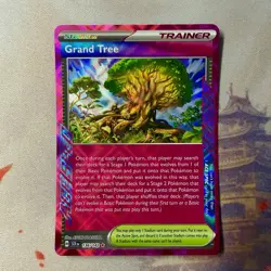 Grand Tree 136/142 Sv07: Stellar Crown ACE Spec Rare Holo Pokemon Card NM - Image 1