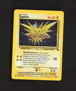 Zapdos 15/62 WOTC Fossil Set COSMOS Holo Rare Pokemon Card LP - Image 1
