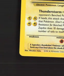 Zapdos 15/62 WOTC Fossil Set COSMOS Holo Rare Pokemon Card LP - Image 5