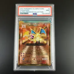 PSA 9 Charizard 4 Metal Gold Pokemon Celebrations Ultra Premium Graded Card - Image 1