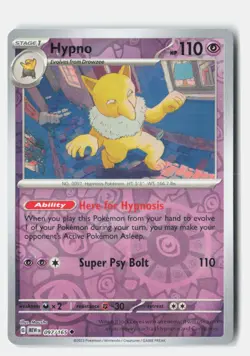 Hypno Reverse Holo 097/165 Uncommon 151 Pokemon Near Mint - Image 1
