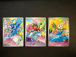 Pokemon 30th Anniversary First Partner Promo Trio Set: Rowlett, Litten, Popplio - Image 1