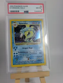 1999 POKEMON GAME BASE SET UNLIMITED # 6 GYARADOS HOLO PSA 8 NM - Vintage WOTC - Image 3