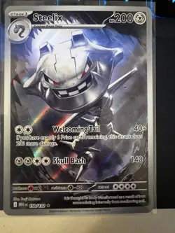 Pokemon TCG: Steelix Illustration Rare Full Art 150/132 Me01 Mega Evolution Holo - Image 1