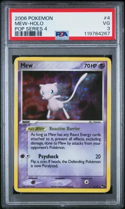 2006 POKEMON POP SER 4 #4 MEW-HOLO PSA 3 - Image 1