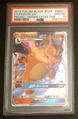 Pokemon Charizard GX Hidden Fates Promo SM211 PSA 10 Black Star Ultra Rare 2019 - Image 1