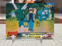 1999 Pokemon First Movie (Mewtwo Strikes Back) #32 (Battle Renewed) Blue Logo NM - Image 1