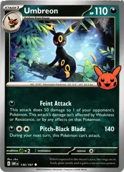 Pokemon TCG Halloween Trick Or Trade 2024 Umbreon 130/197 Regular Uncommon NM - Image 1
