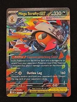 Mega Scrafty Ex 135/217 Holo Rare Card Pokemon Ascended Heroes Near Mint - Image 1