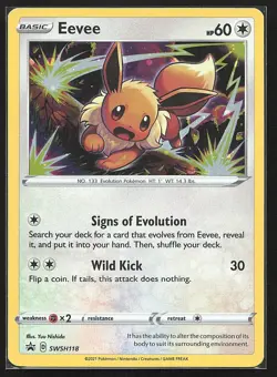 Eevee Holo #SWSH118 Promo SWSH: Sword & Shield Promo Cards Pokemon TCG NM - Image 1