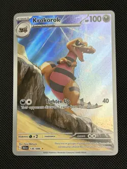 Pokemon TCG Krokorok Holo Sv: Black Bolt 136/086 100 HP English - Image 1