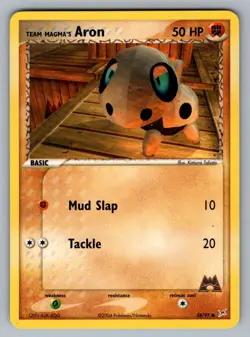 Team Magma's Aron 58 95 C Team Magma vs Team Aqua Pokemon LP - Image 1