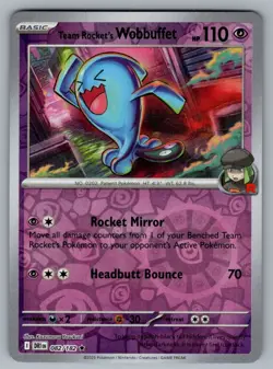 Team Rocket's Wobbuffet 082 182 R Destined Rivals Pokemon NM - Image 1