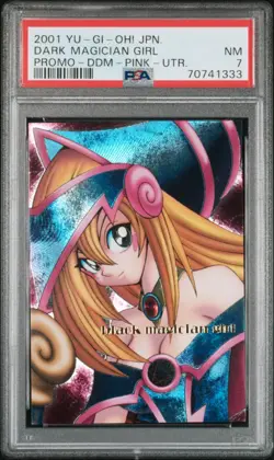 Yu-Gi-Oh! Japanese Dark Magician Girl Dungeon Dice Ultimate Rare Pink PSA 7 - Image 1