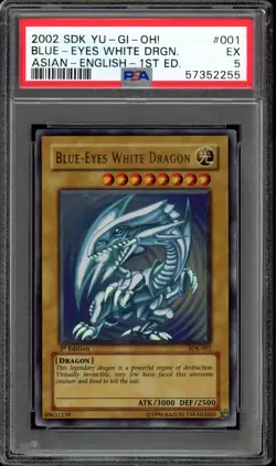 Yu Gi Oh Blue-Eyes White Dragon Ultra Rare 1st Edition SDK-001 PSA 5 - Image 1