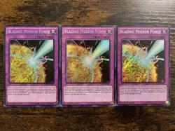3x Blazing Mirror Force DOCS-EN076 Secret Rare 1st Edition Near Mint Yu-Gi-Oh! - Image 1