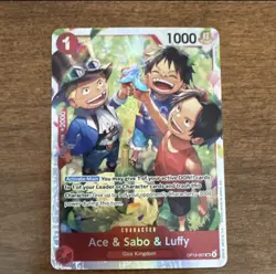 One Piece Ace & Sabo & Luffy OP13-007 SR Carrying on His Will Japanese - Image 1